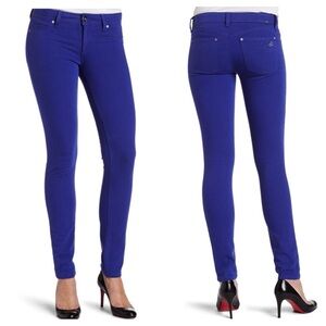 DL1961 Jeans Emma Skinny Legging 27 Peacock Purple Blue Low Rise Stretch